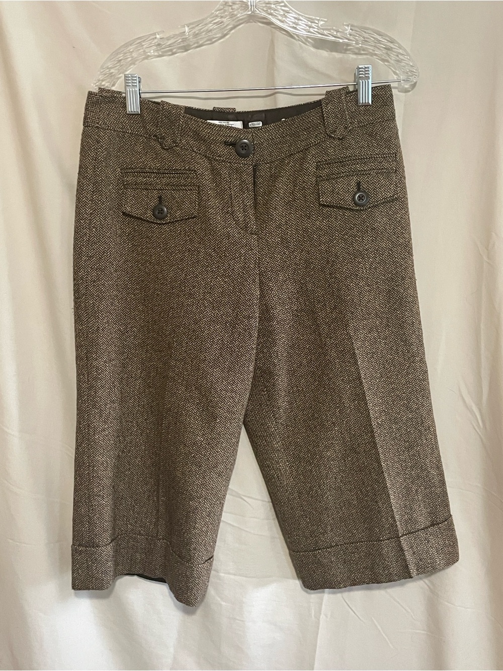 Women's Ann Taylor LOFT Brown Tweed Capris. Fall Fashion!!!